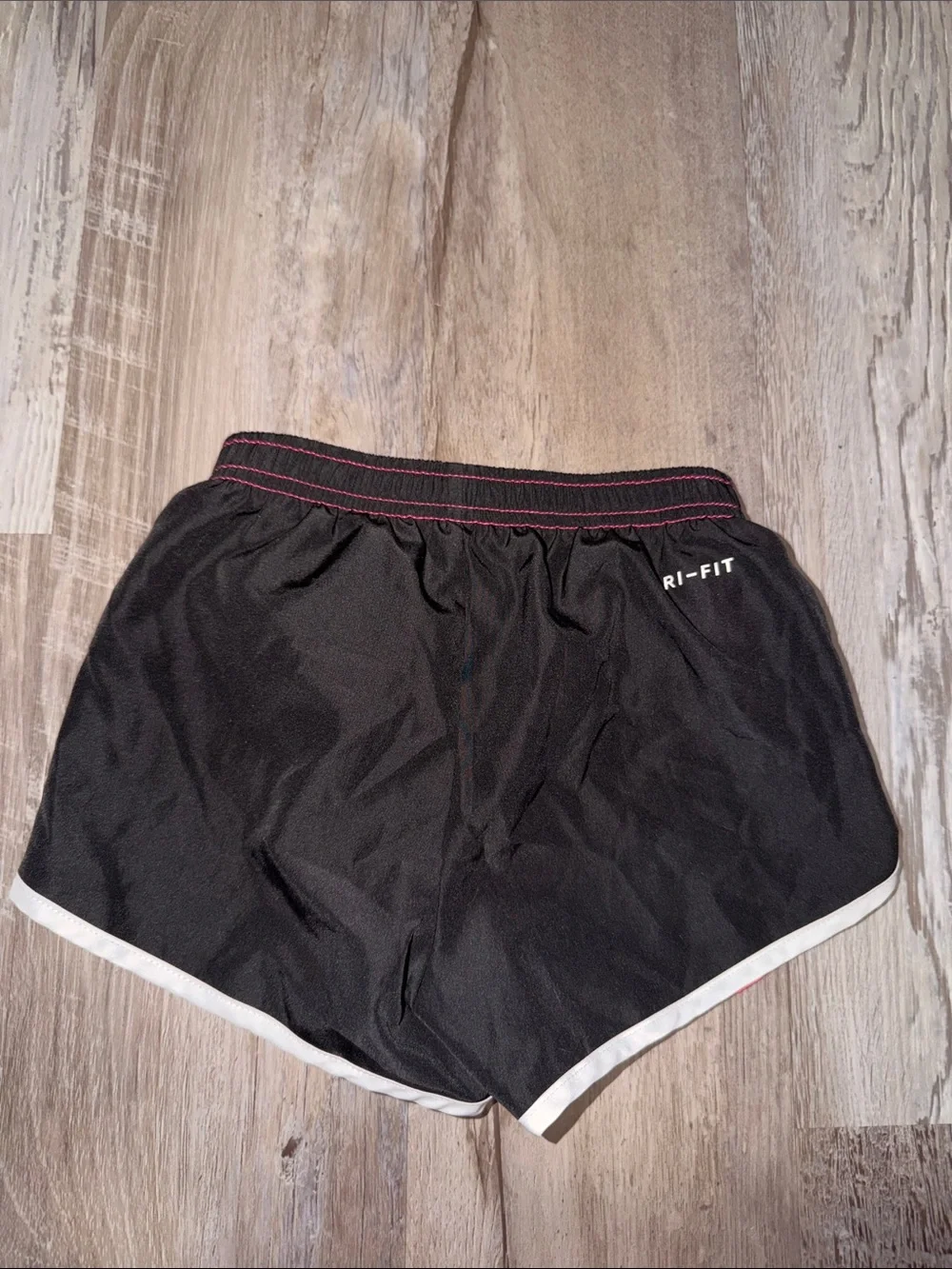 Nike Girls Bright Pink Athletic Shorts with Black and White Trim